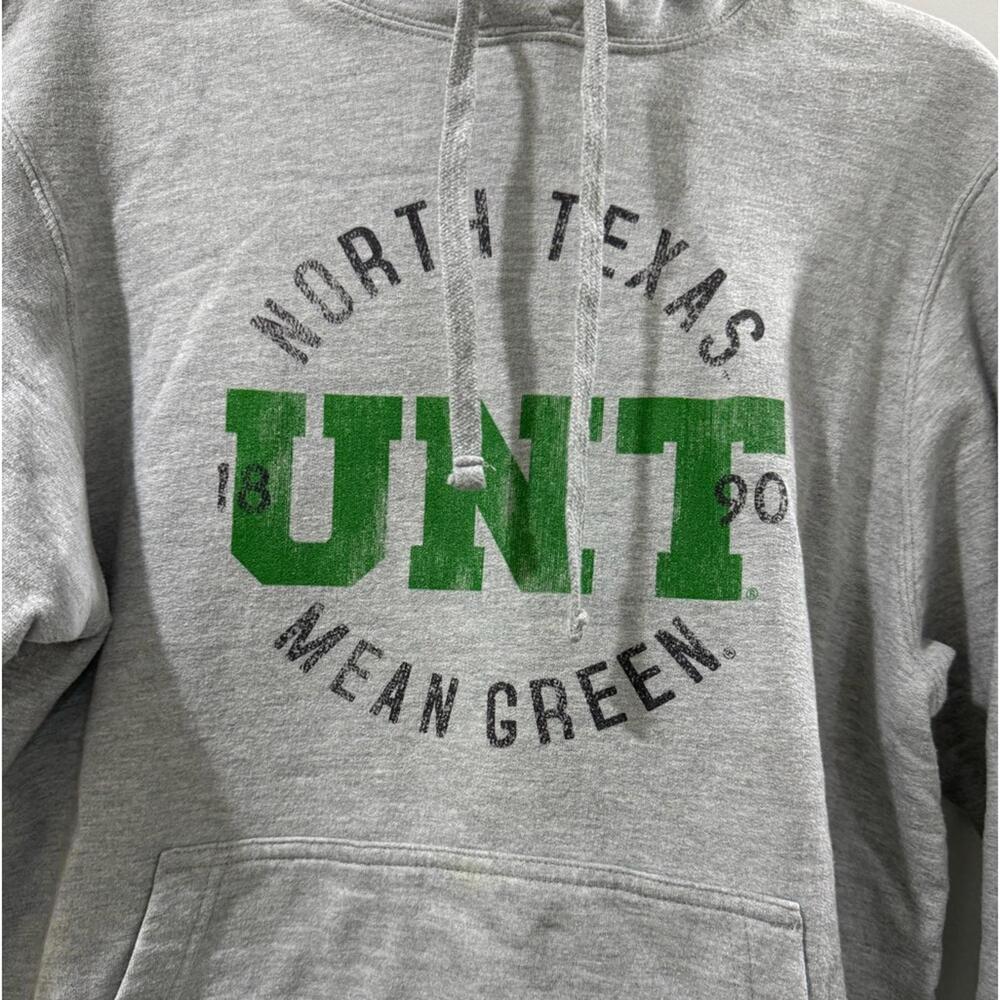⭐️Collegiate Apparel University of North Texas Gray Fleece Hoodie- Size Medium - Picture 2 of 6